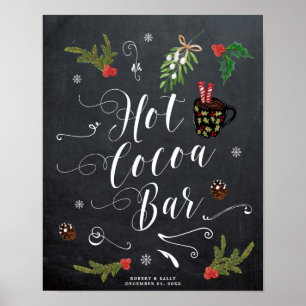 Poster hivernal noël chaud coca bar signe saint