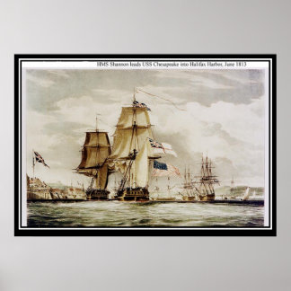 Poster HMS Shannon et USS Chesapeake à Halifax