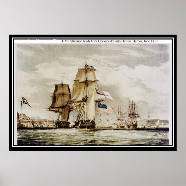 Poster HMS Shannon et USS Chesapeake à Halifax (Devant)