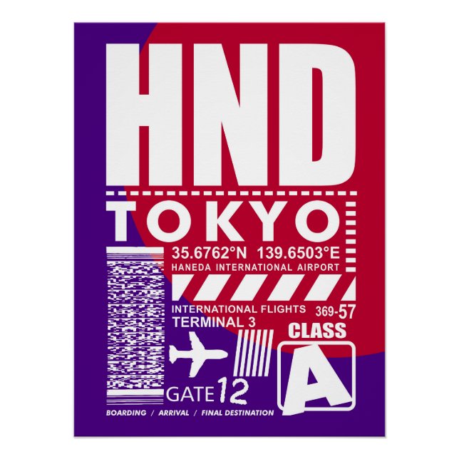 Poster HND Aéroport de Tokyo (Devant)