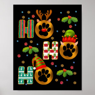 Poster Ho Ho Ho Paw Noël Vétérinaire Technicien