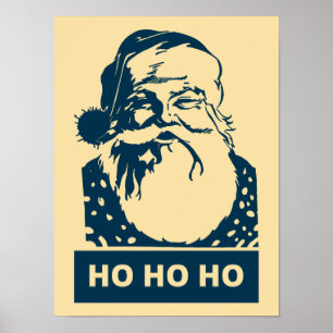 Poster Ho Ho Ho Santaclaus pop art moderne