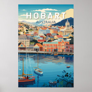 Poster Hobart Australie Travel Art Vintage