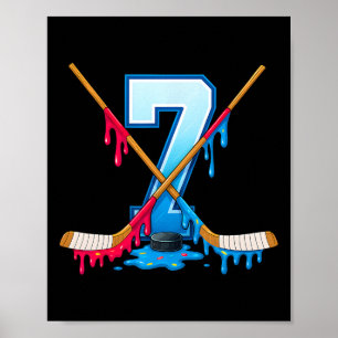 Poster Hockey 7 ans Crème Glacée qui Dégouline Jeunesse 7