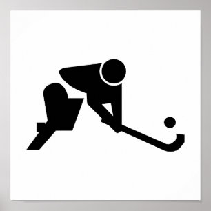 Poster Hockey de silhouette