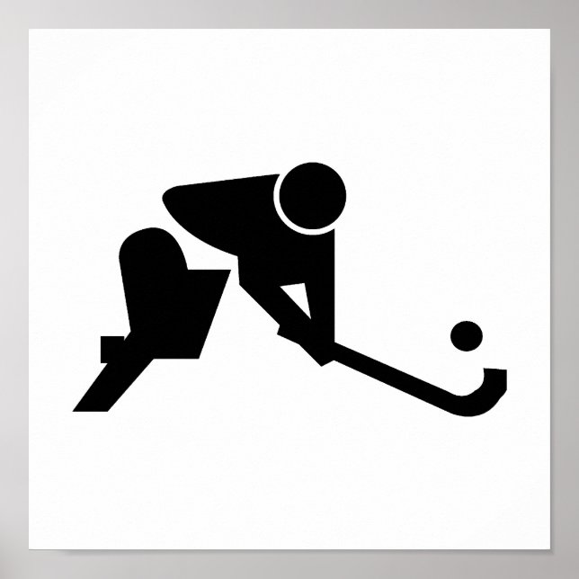 Poster Hockey de silhouette (Devant)