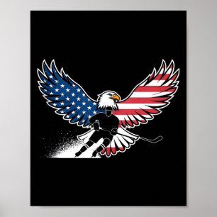 Poster Hockey Drapeau Américain