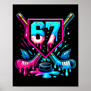 Poster Hockey Drip 6 7 Numéro 67 Six Sept Mème Hommes Gar