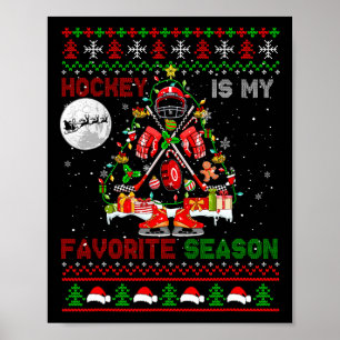 Poster Hockey est mon équipement d'arbre de Noël de saiso