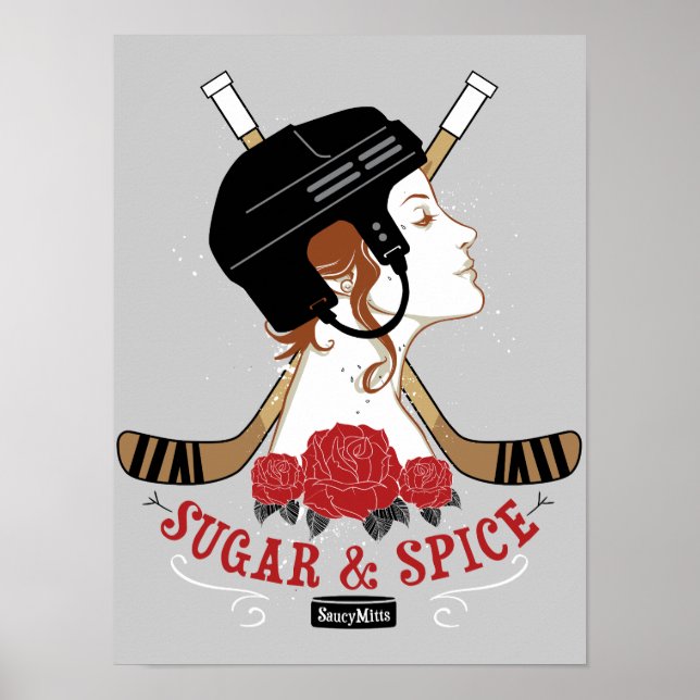 Poster Hockey féminin de sucre et d'épices (Devant)