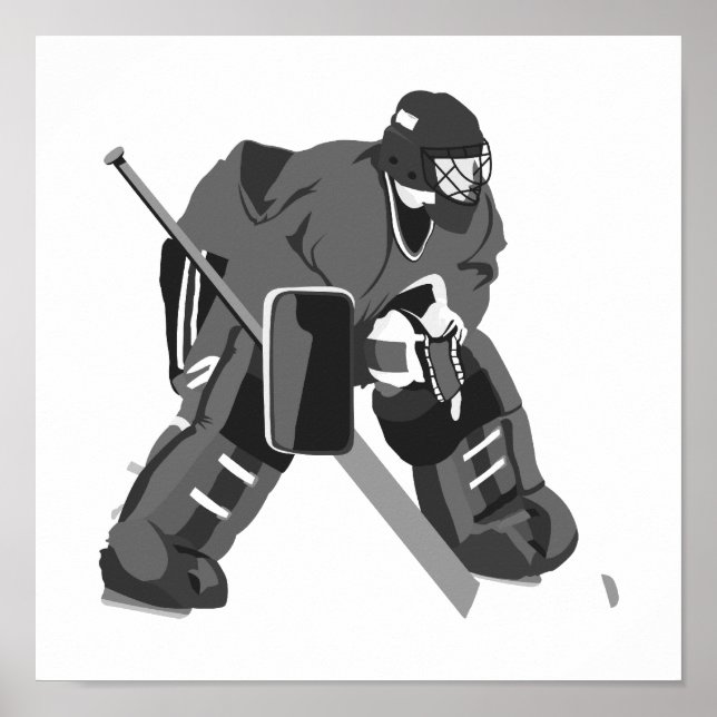 Poster Hockey Grey Goalie (Devant)