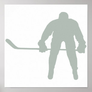 Poster Hockey gris cendré