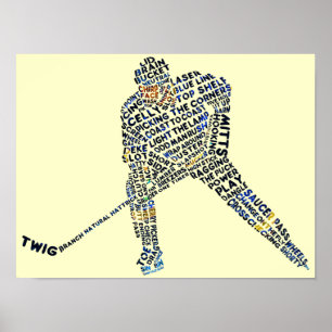 Poster Hockey Player Typography