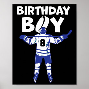 Poster Hockey sur glace 8e anniversaire garçon 8 ans tout