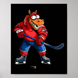Poster Hockey sur glace à cheval