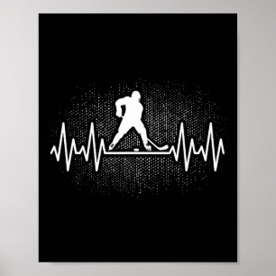 Poster Hockey sur glace Battement de coeur Joueur de hock