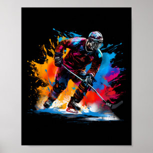 Poster Hockey sur glace coloré