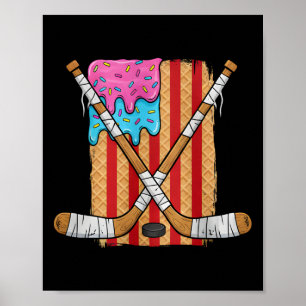 Poster Hockey sur glace Crème glacée Garçons Drapeau amér