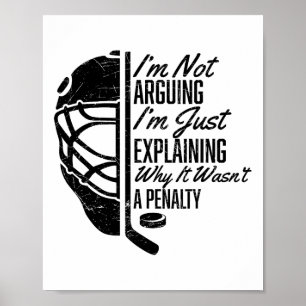 Poster Hockey sur glace Hockey drôle Joueur de hockey Je
