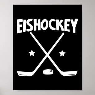 Poster Hockey sur glace - Racket croisés (1)