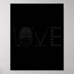 Poster Hockey sur glace Vintage Amour Amour