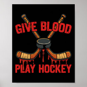 Poster Hockey sur glace Vintage Donner du sang Jouer au h