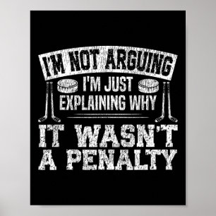 Poster Hockey sur glace Vintage Je ne discute pas, j'expl