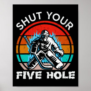 Poster Hockey sur glace Vintage Rétro Fermez Votre Cinqui