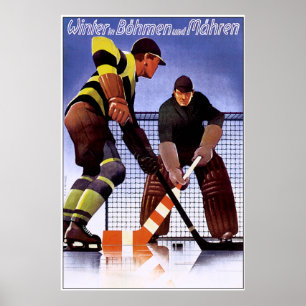 Poster Hockey vintage de Mahren d'und de Bohman