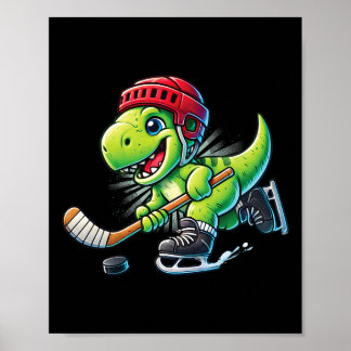 Poster Hockeysaurus Dinosaure Hockey sur Glace Trex Enfan