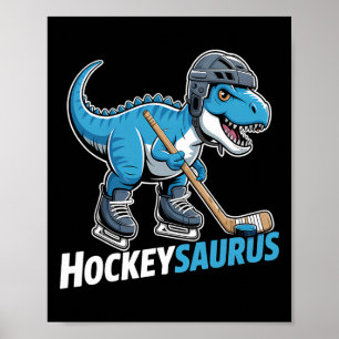 Poster Hockeysaurus Joueur de Hockey sur Glace Dinosaure