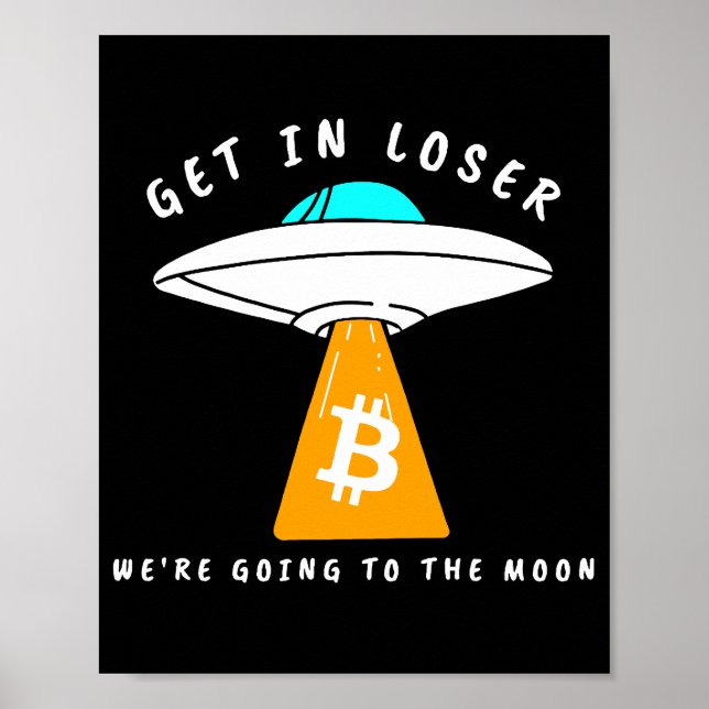 Poster Hodl - Lune - OVNI - BITCOIN - Crypto (Devant)