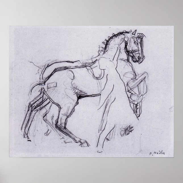 Poster Hodler - Cavalryman À Cheval 1908 (Devant)