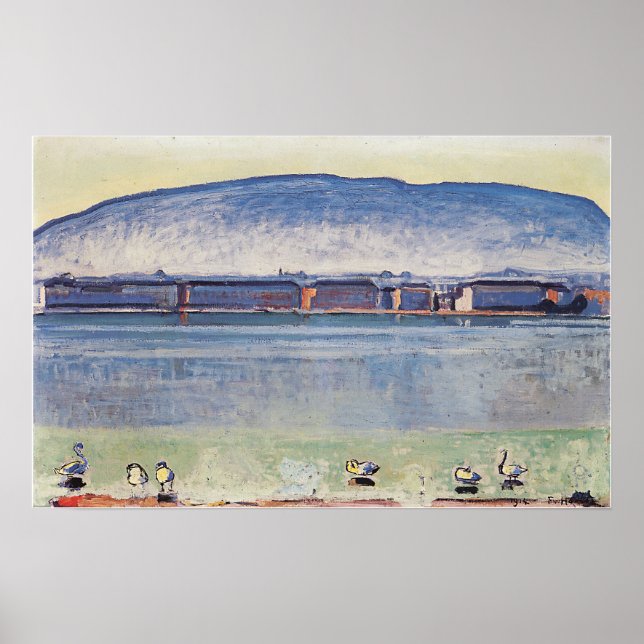 Poster Hodler - Lac Léman Avec Six Cygnes 1914 (Devant)