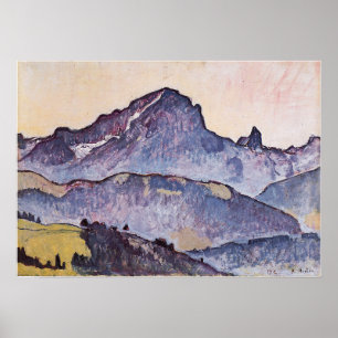 Poster Hodler - Le Grand Muveran depuis Villars 1912