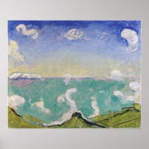Poster Hodler - Paysage De Caux Avec Nuages En Hauteur 19