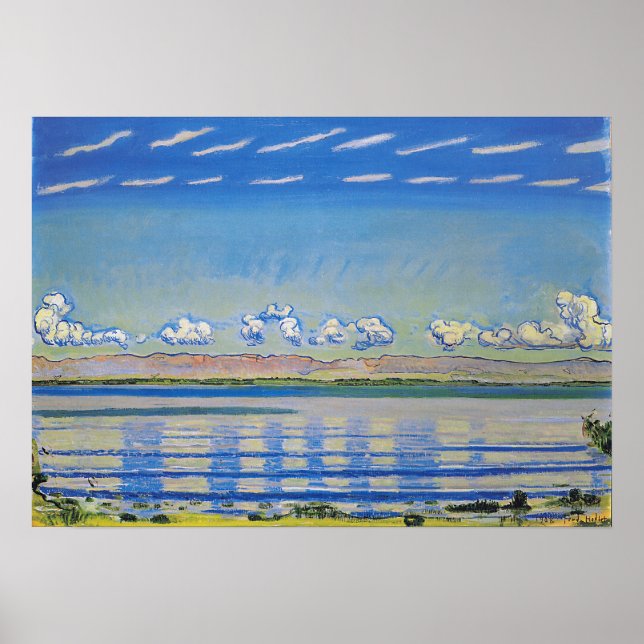 Poster Hodler - Paysage rythmique Sur Le Lac Léman 1908 (Devant)