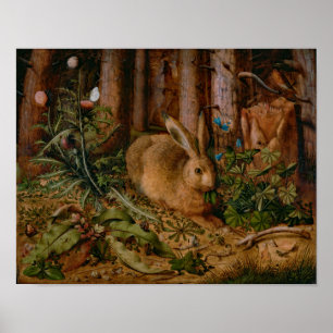 Poster Hoffmann Hare Forest Nature Painting