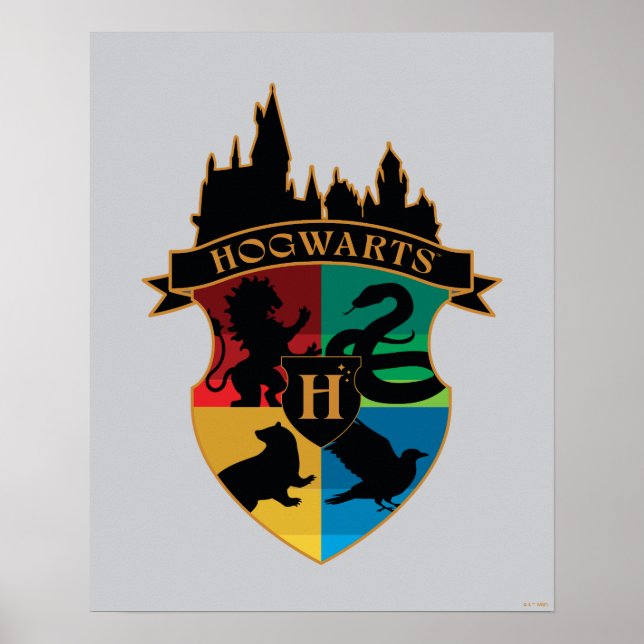 Poster HoGWARTS™ Castle Crest House Insigne de fierté (Devant)