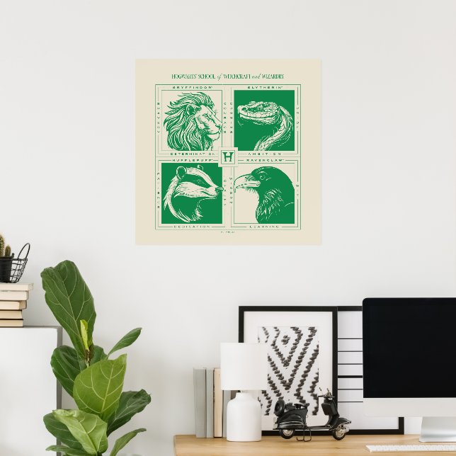 Poster HOGWARTS™ Grille d'animaux de maison (Bureau à domicile)