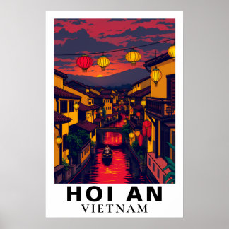 Poster Hoi An Vietnam Vintage Travel Lanterns
