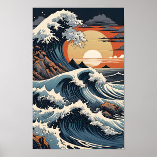 Poster Hokusai japonais