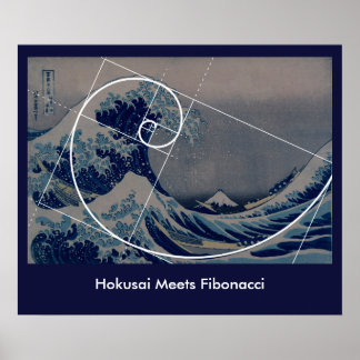 Poster Hokusai rencontre Fibonacci, Golden Ratio