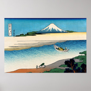 Poster Hokusai - rivière Tama dans la province de Musashi