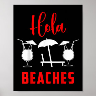 Poster Hola Pineapple Soda Girl Sur Les Plages Au Coucher