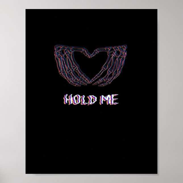 Poster Hold Me Classic - Skeleton Hand Heart (Devant)