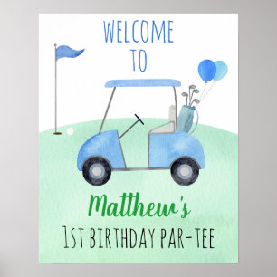 Poster Hole In One Golf First Birthday Par tee Welcome