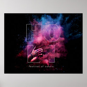 Poster Holi Festival des couleurs Design