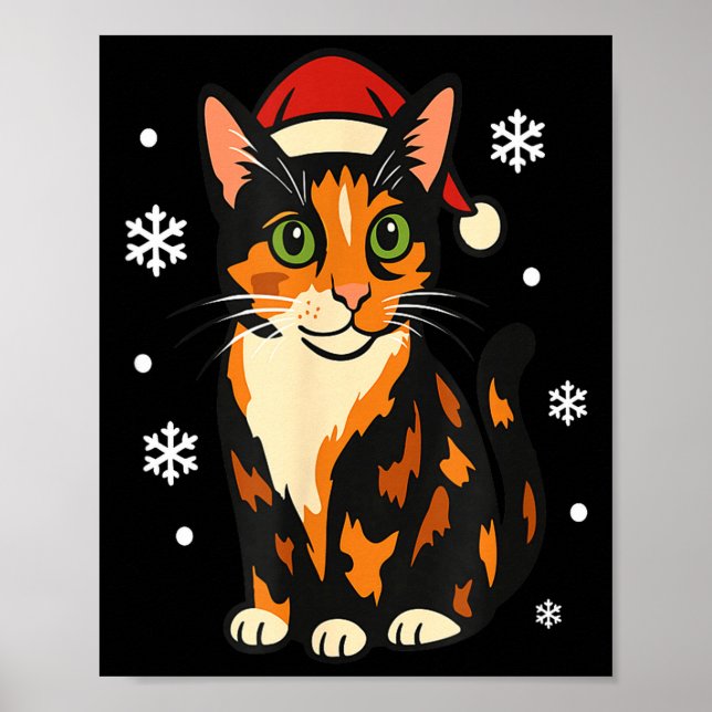 Poster Holiday Kitten Cute Christmas Cat Design Uni  (Devant)