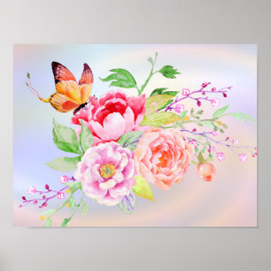 Poster holiES - Bouquet de fleurs de printemps de couleur